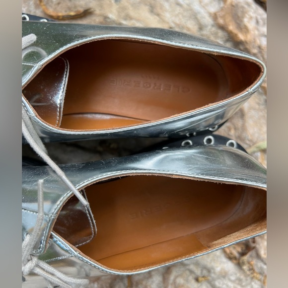 Robert Clergerie RARE 70s Silver Leather Platform Oxfords | sz 38.5 - Picture 7 of 10